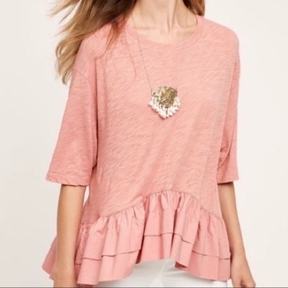 Anthropologie - Akemi + Kin - Oversized Ruffle Tee - Picture 2 of 8